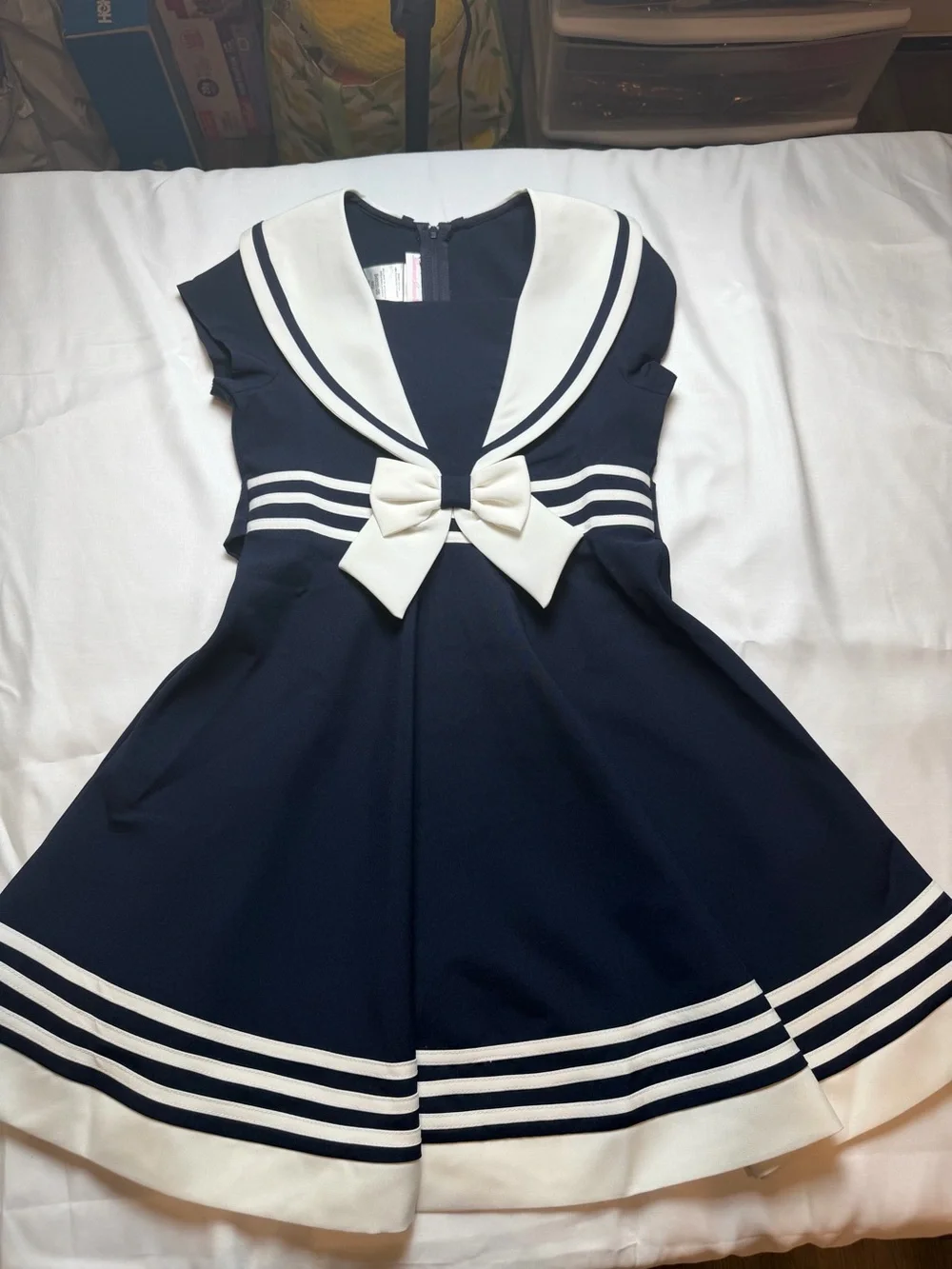 Bonnie Jean Navy Sailor-Style Dress Size 10